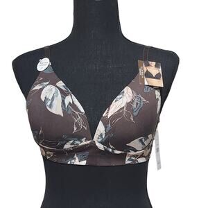 Danskin intimates no under wire bra 34C floral print